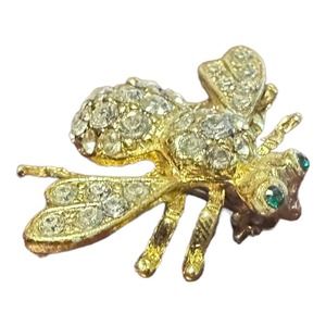 💚Joan Rivers sparkling Rhinestone Crystal gold plated Bumble bee pin